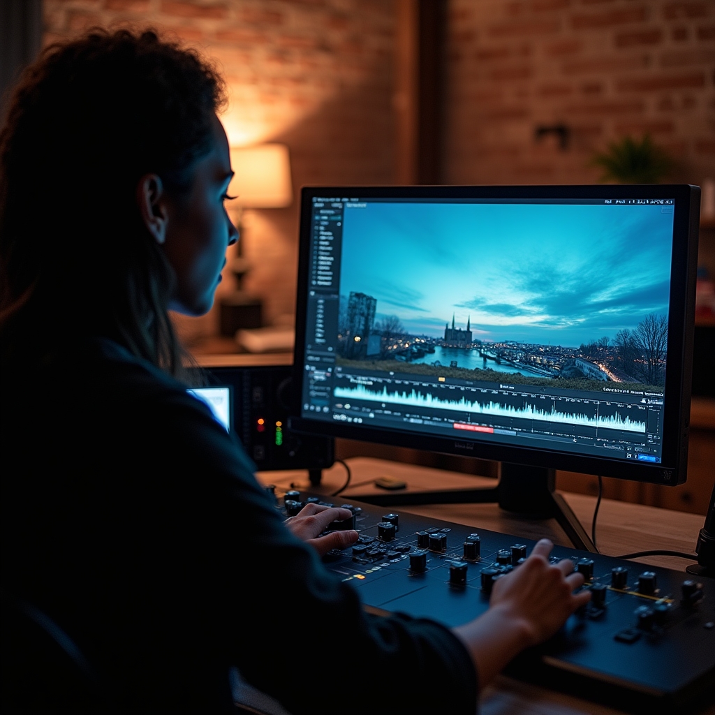Farbkorrektur eines Videos auf einem kalibrierten Monitor